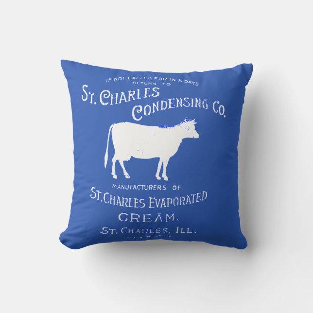 St Charles Illinois DAIRY COW MILK CREAM 1899 Cushion (Front)