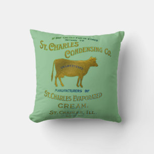 St Charles Illinois DAIRY COW MILK CREAM 1899 Cushion