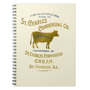 St Charles Illinois DAIRY COW MILK CREAM 1899 Notebook