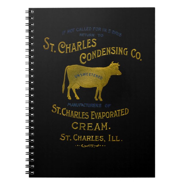 St Charles Illinois DAIRY COW MILK CREAM 1899 Notebook (Front)