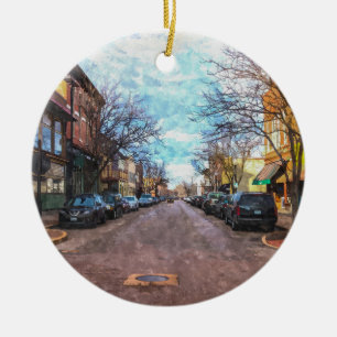 St Charles Main St Painterly Ceramic Tree Decoration