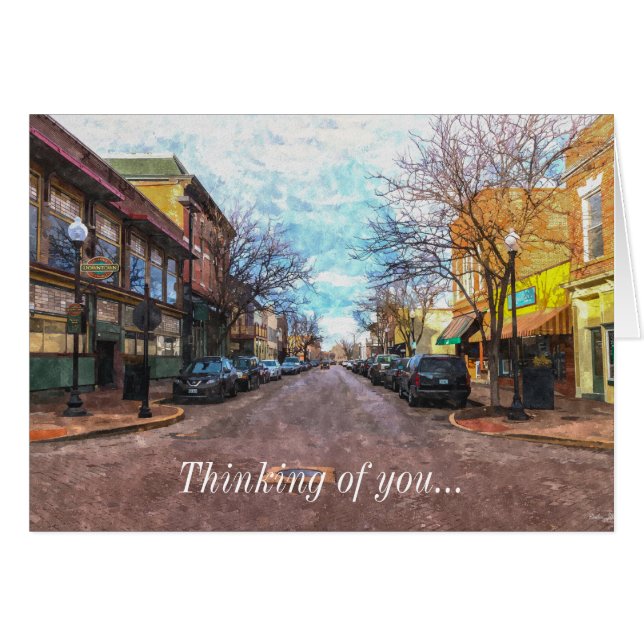 St Charles Main St Painterly Thinking of you card (Front Horizontal)