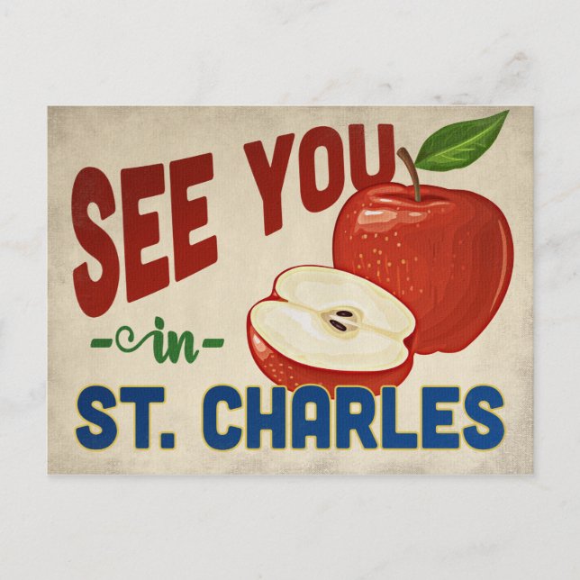 St. Charles Missouri Apple - Vintage Travel Postcard (Front)