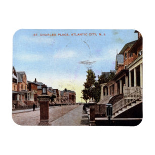 St. Charles Pl., Atlantic City 1909 Vintage Magnet