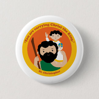 St. Christopher 6 Cm Round Badge