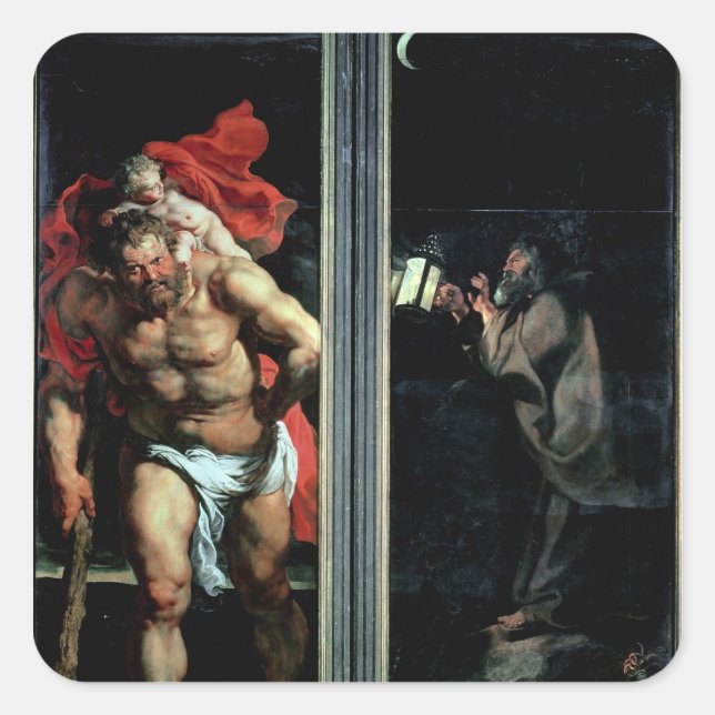 St. Christopher and the Hermit Square Sticker (Front)