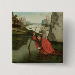 St. Christopher Carrying the Christ Child 15 Cm Square Badge