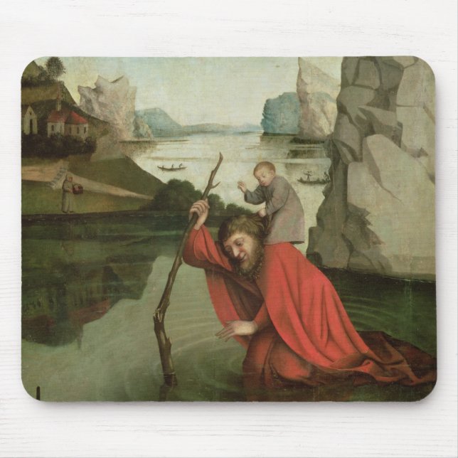 St. Christopher Carrying the Christ Child Mouse Mat (Front)