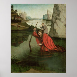 St. Christopher Carrying the Christ Child Poster