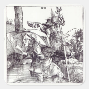 St.Christopher carrying the Infant Christ, 1511 Square Sticker