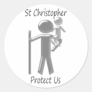 St Christopher Classic Round Sticker