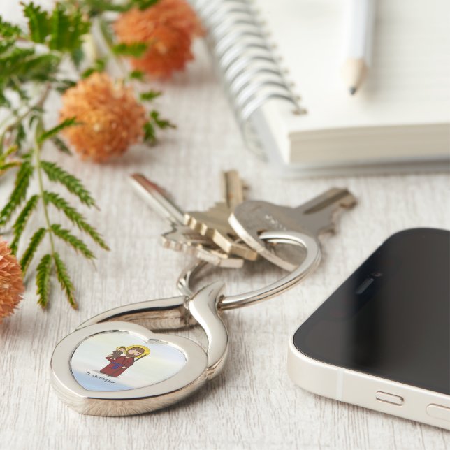 St. Christopher Feast Day Saint  Key Ring (Side)