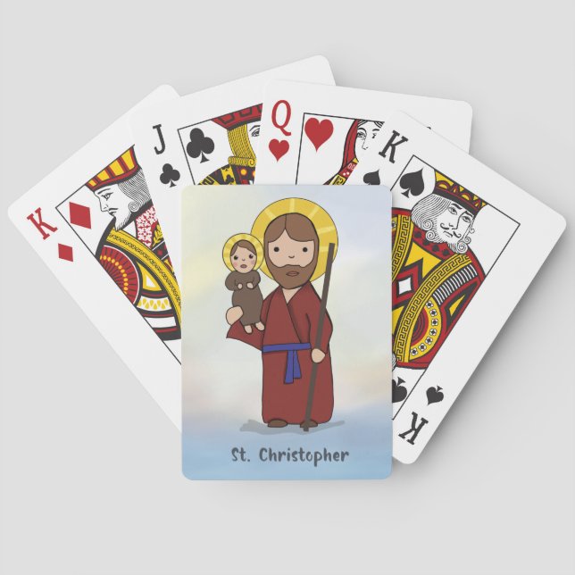 St. Christopher Feast Day Saint  Playing Cards (Back)