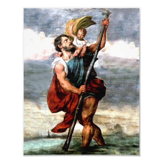 ST. CHRISTOPHER, PATRON SAINT OF TRAVELERS, PHOTO PRINT (Front)