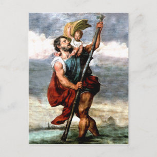 ST. CHRISTOPHER, PATRON SAINT OF TRAVELERS, POSTCARD