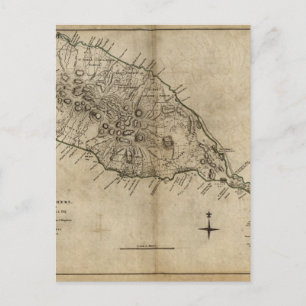St. Christopher (St. Kitts), Caribbean Map Postcard