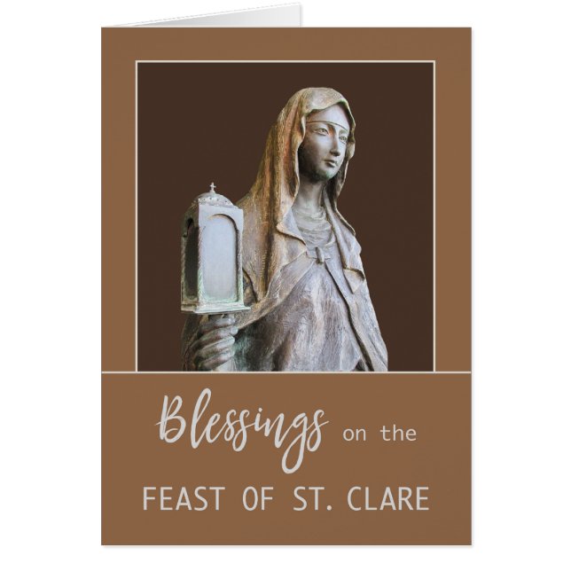 St. Clare of Assisi Holding Lantern Feast Day (Front)