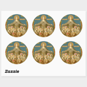 St. Clare of Assisi & Nuns (SAU 027) Classic Round Sticker
