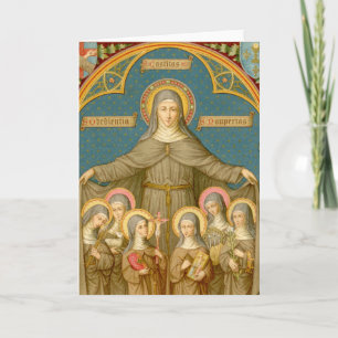 St. Clare of Assisi & Nuns (SAU 027) Greeting Card