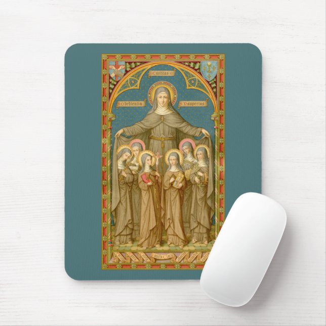 St. Clare of Assisi & Nuns (SAU 027) Mouse Mat (With Mouse)