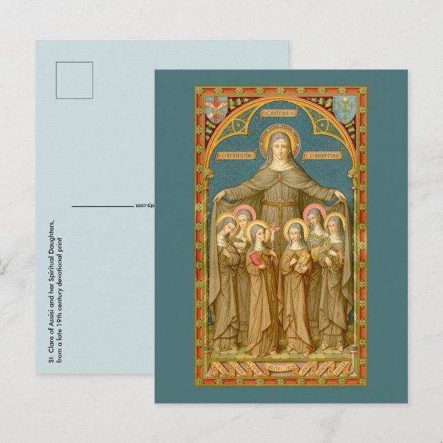 St. Clare of Assisi & Nuns (SAU 027) Postcard (Front/Back)