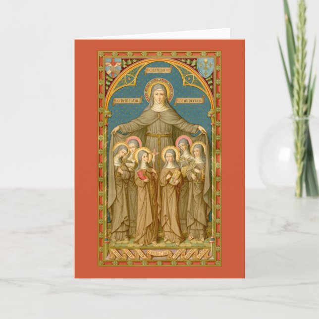 St. Clare of Assisi & Nuns (SAU 27) Greeting Card (Front)