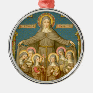 St. Clare of Assisi & Nuns (SAU 27) Metal Tree Decoration