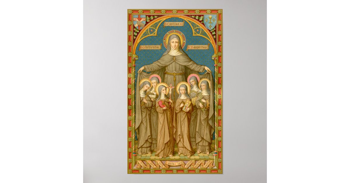 St. Clare of Assisi & Nuns (SAU 27) Poster | Zazzle