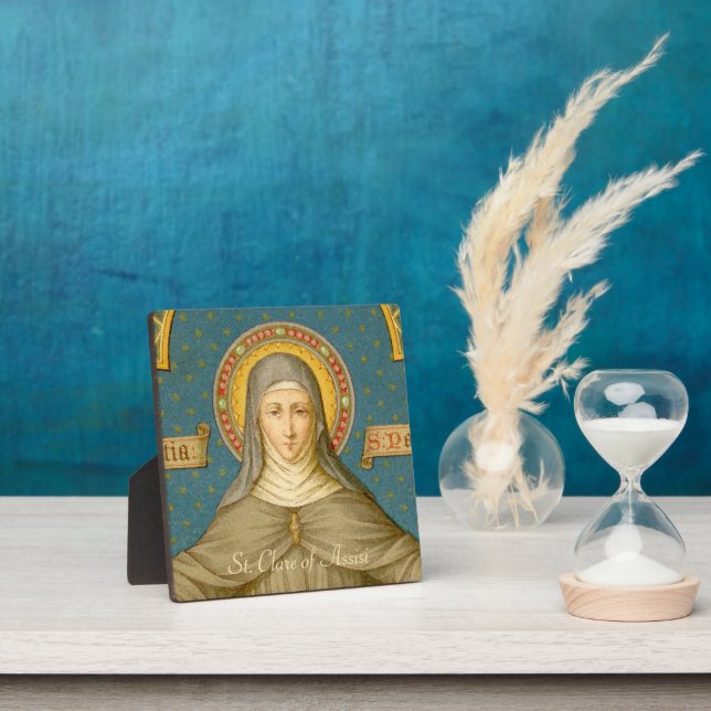 St. Clare of Assisi (SAU 027) 5.25"x5.25" Square Plaque (Insitu)