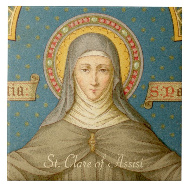 St. Clare of Assisi (SAU 027) Ceramic Tile 1 (Front)