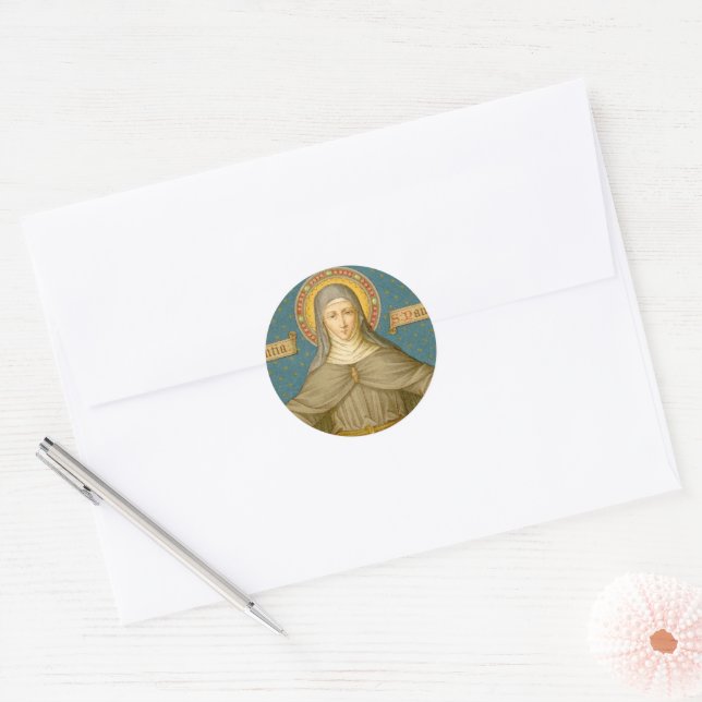 St. Clare of Assisi (SAU 027) Classic Round Sticker (Envelope)