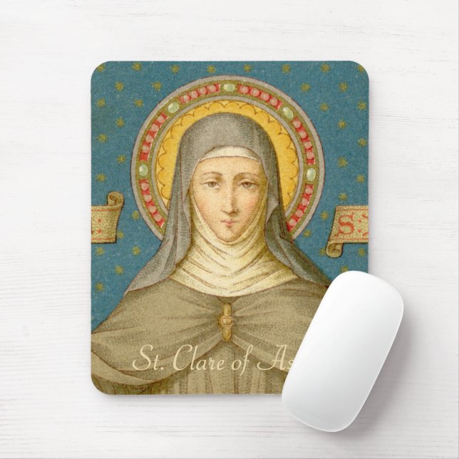 St. Clare of Assisi (SAU 027) Mouse Mat (With Mouse)