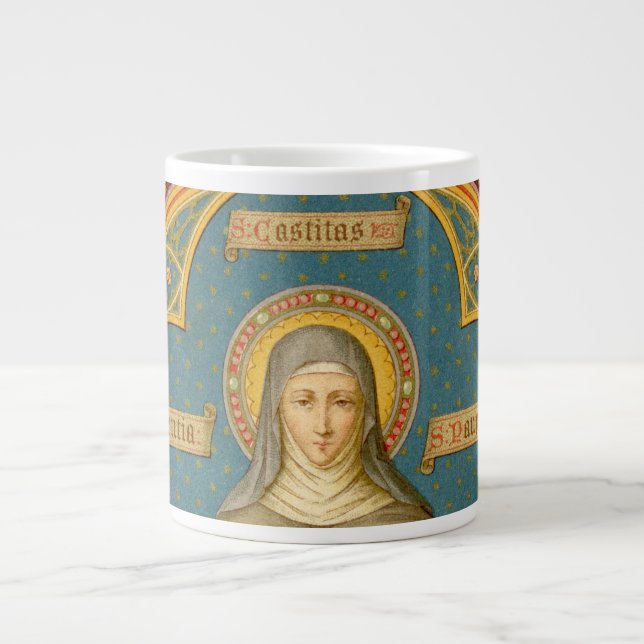 St. Clare of Assisi & Scrolls of Vows (SAU 027) XL Large Coffee Mug (Front)