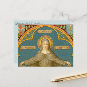 St. Clare of Assisi & Scrolls (SAU 027) Postcard