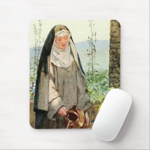 St Clare of Assisi Watering Flowers (M 065) Mouse Mat
