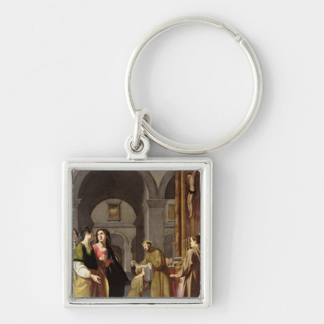 St. Clare Receiving the Veil from St. Francis Key Ring (Front)