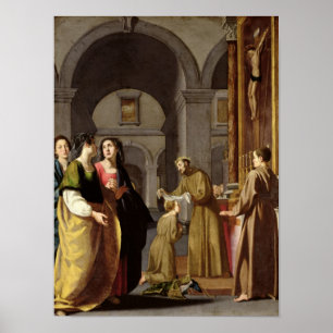 St. Clare Receiving the Veil from St. Francis Poster