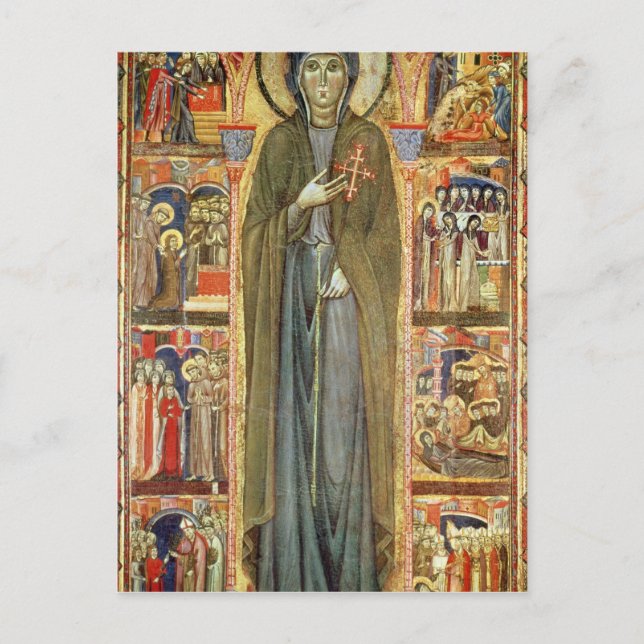 St. Clare with Scenes from her Life Postcard (Front)