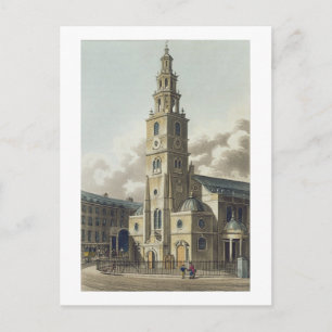 St. Clement Danes Church, pub. by Rudolph Ackerman Postcard