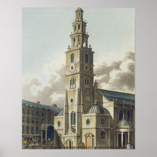 St. Clement Danes Church, pub. by Rudolph Ackerman Poster