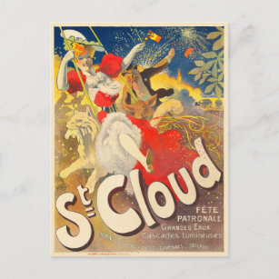 St Cloud Fête Patronale France Vintage Poster 1895 Postcard