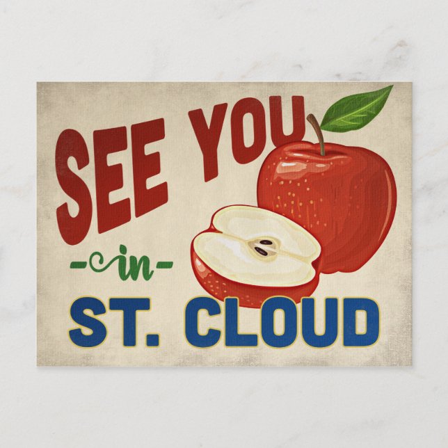 St. Cloud Minnesota Apple - Vintage Travel Postcard (Front)