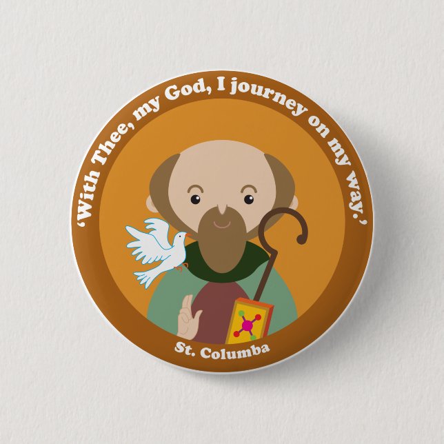 St. Columba 6 Cm Round Badge (Front)