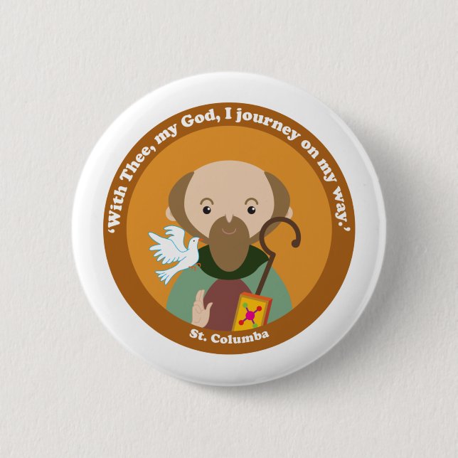 St. Columba 6 Cm Round Badge (Front)