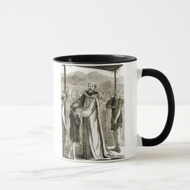St. Columba blesses a wild boy, from 'The Trias Th Mug (Right)