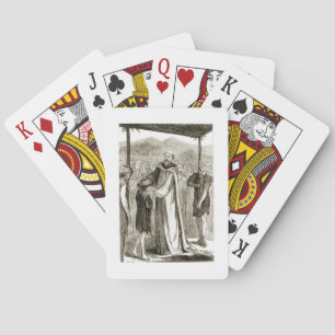 St. Columba blesses a wild boy, from 'The Trias Th Playing Cards