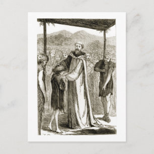 St. Columba blesses a wild boy, from 'The Trias Th Postcard