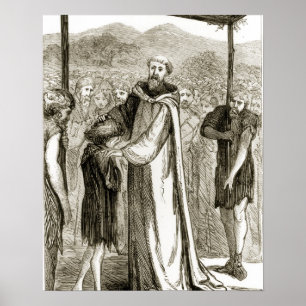St. Columba blesses a wild boy, from 'The Trias Th Poster