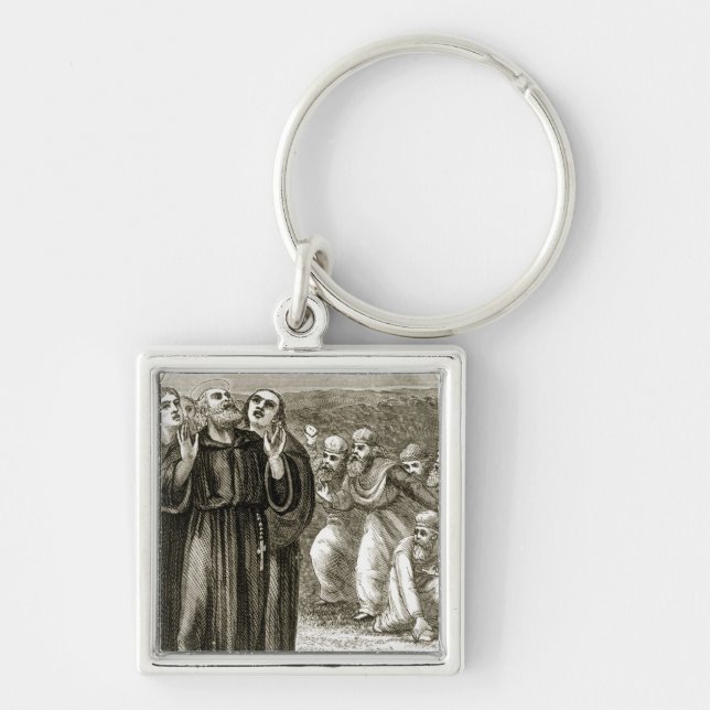 St. Columba chanting, and attacked by the Druids, Key Ring (Front)