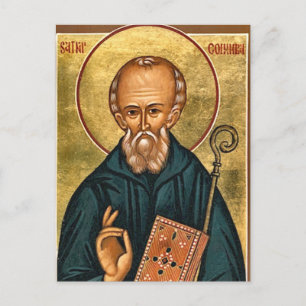 St. Columba of Iona Orthodox Christian Icon Postcard